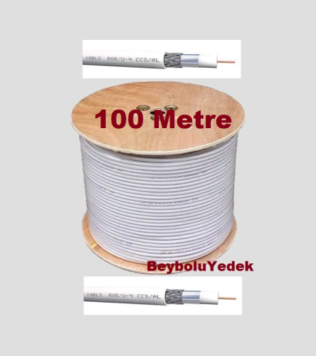 100 Metre Anten Kablosu , Uydu Kablosu RG6 U4 Tv Anten Kablo - 0