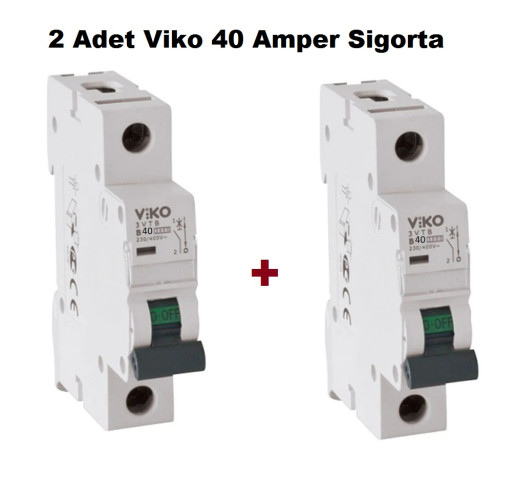 2 ADET Viko B40 Amper Sigorta W Otomat Şartel , 40A , B 40 A - 0