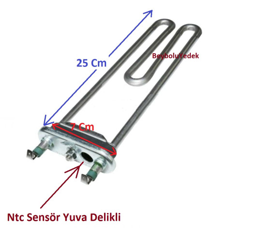 25 cm Bosch Ntc Delikli Rezistans , Bosch Çamaşır Makinesi Rezistansı Sensör Ntc - 0