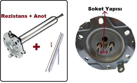 Arçelik T 7365 ST Termosifon Rezistansı ve Anot Çubuk 2000 Watt Titanium Rezistans - 0