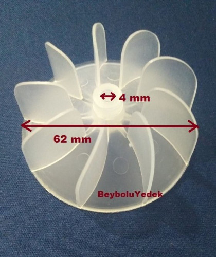 Arnica 9 Kanat Pervane Saç Kurutma Pervanesi Çap 62 MM Mil Yuvası 4 MM - 0