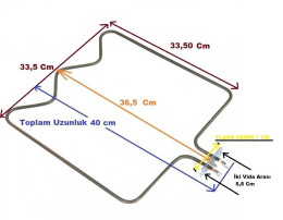 M Tip Beko Rezistans , Beko Turbo Fırın Alt Rezistansı 220 Volt - 1300 Watt