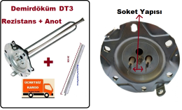 Demirdöküm DT3 Titanyum Rezistansı ve Anot Çubuk 2000 Watt Titanium