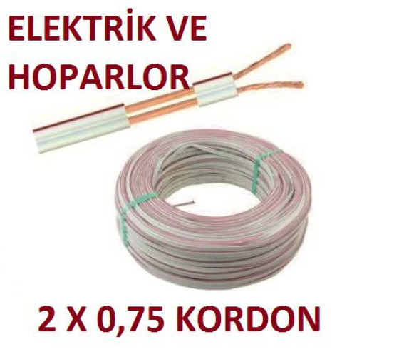 ELEKTRİK KABLOSU 2X0,75 KABLO CCA 100 METRE ELEKTRİK VE HOPARLÖR KABLOSU - 0