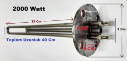 Elektrikli Termosifon Rezistans 2000 Watt Termostat Yuvalı