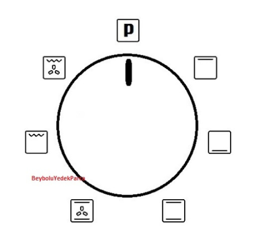 Pera Şalter Ankastre Fırın 6 Konum Kademe Anahtarı - 2