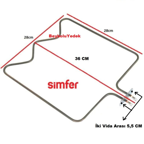 Simfer Fırın M Tipi Rezistans , Simfer Rezistans 1200 Watt - 0