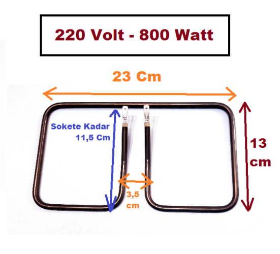 Tost Makinesi Rezistans 23 cm x 13 cm 800 Watt 220 V - 0